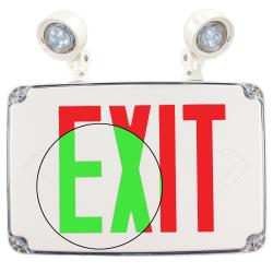 VEX-WPCR-RG Series Field-Switchable Red/Green Wet Location LED Exit Combo Exit Sign