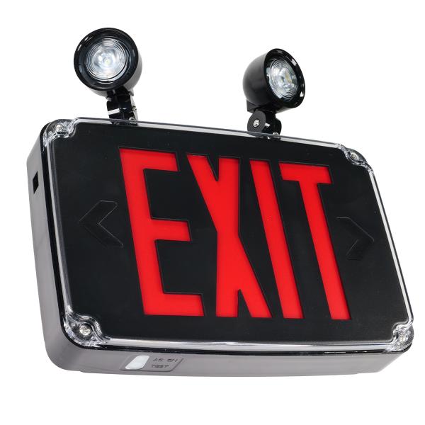 VEX-WPCR-RG Series Field-Switchable Red/Green Wet Location LED Exit Combo Exit Sign